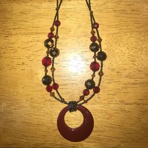 Lia Sophia... gorgeous red and brown necklace.